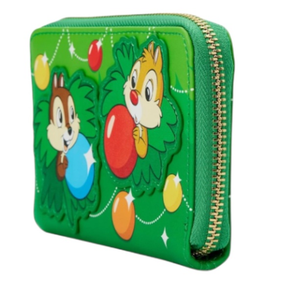 Loungefly Disney Chip and Dale Ornaments Zip-Around Wallet. - Picture 2 of 4